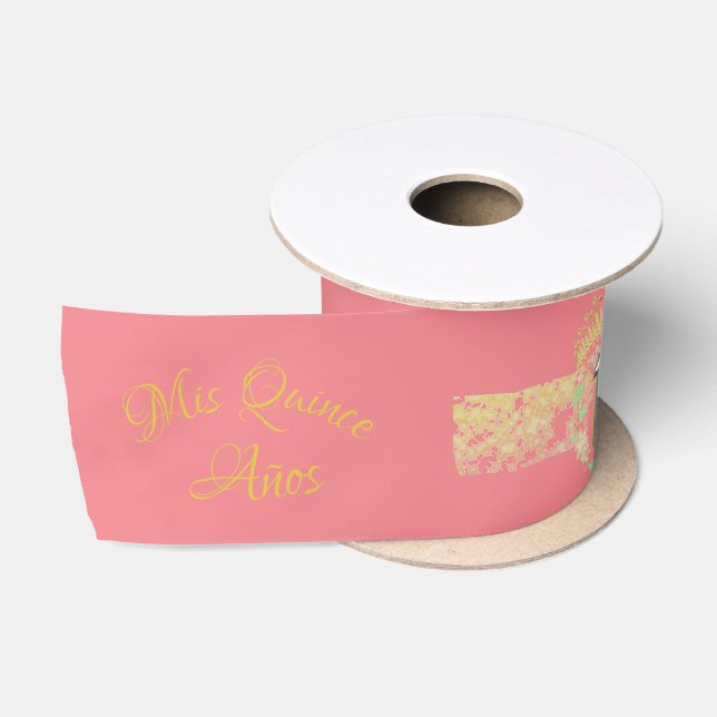 Rose GOld Quinceanera Vintage Boho Spanish Satin Ribbon (Spool)
