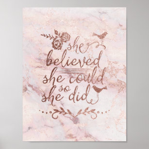 Prints | Believed & She Posters She Could Zazzle