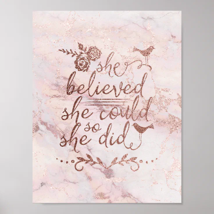 she believed print she could quote a4 glossy picture gift poster unframed 