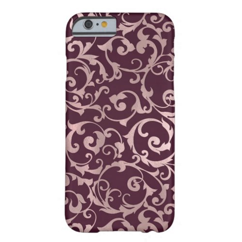 Rose Gold Raspberry Wine Modern Elegant Glamour Barely There iPhone 6 Case