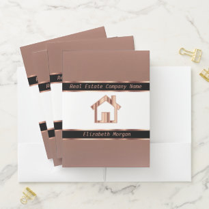 Rose Gold Real Estate Design Pocket Folder
