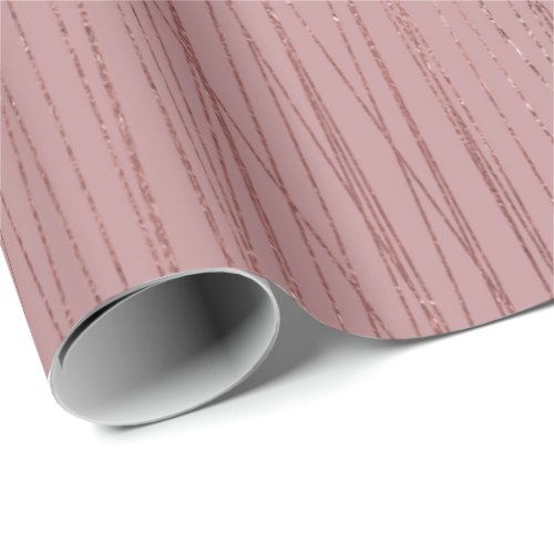 Rose Gold Red Bean Delicate Stripes Lines Tribal Wrapping Paper
