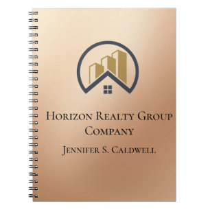 Rose Gold Red Color Real Estate Notebook