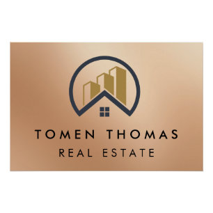 Rose Gold   Red Color Real Estate Poster