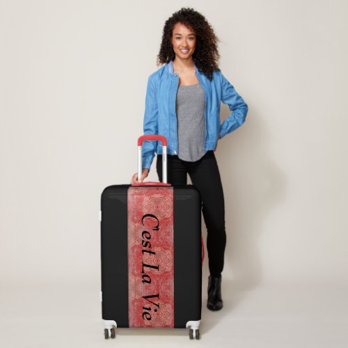 Rose Gold Red Personalized Luggage