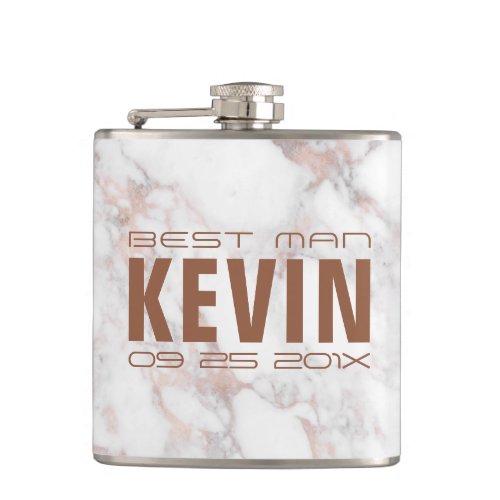 Rose_gold regal faux marble stone flask