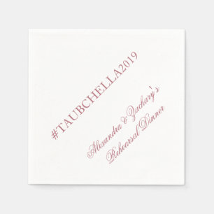Rose Gold Rehearsal Dinner Wedding Hashtag Napkins