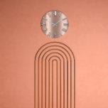 Rose Gold Relief Metal Skinny Silver Roman Numbers Large Clock<br><div class="desc">🕰️🌹 Timeless Elegance: FlorenceK Studio’s Rose Gold Relief Roman Numeral Clock! 🌹🕰️ Hello, Aficionados of Time and Admirers of Elegance! Step into a realm where timekeeping is an art with the Rose Gold Relief Metal Skinny Silver Roman Numbers Large Clock, a majestic creation from FlorenceK Studio, Milan. This isn't just...</div>