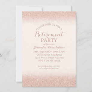 Rose Gold Retirement Party Invitation