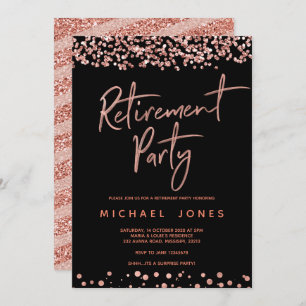Rose gold retirement party invitation