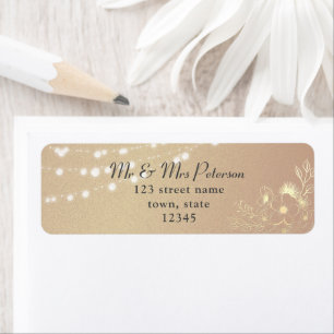 Rose Gold Return Address  Label