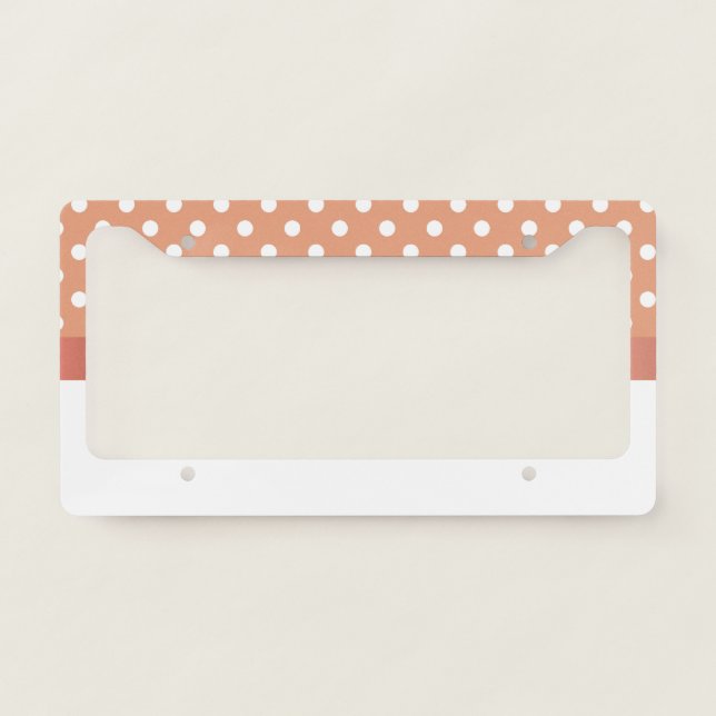 Rose Gold Ribbon and Polka Dots License Plate Frame (Front)