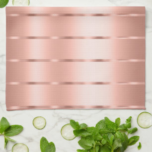 Rose Gold Ribbon Bow Bridal Shower Kitchen Towel