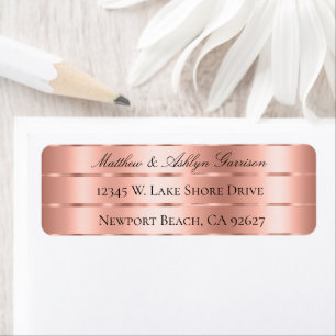 Rose Gold Ribbon Bow Bridal Shower Label