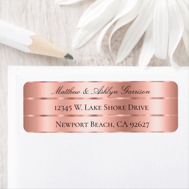 Rose Gold Ribbon Bow Bridal Shower Label (Insitu)