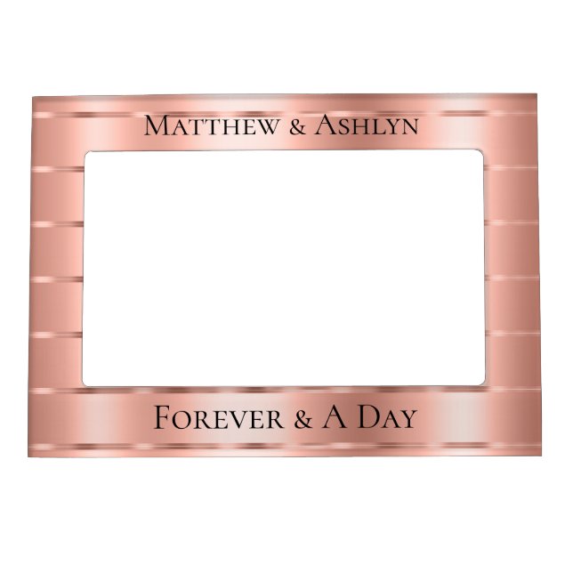 Rose Gold Ribbon Bow Bridal Shower Magnetic Frame (Front)