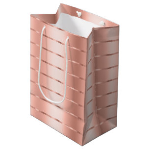 Rose Gold Ribbon Bow Bridal Shower Medium Gift Bag