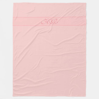 Rose gold / Rose quartz with your initials Fleece Blanket