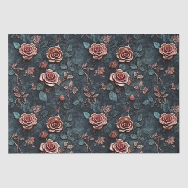 Rose Gold Roses  Tissue Paper (Front)