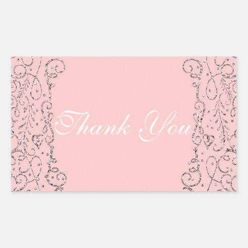 Rose Gold Royal Castle Fairy Tale Princess Favor Rectangular Sticker