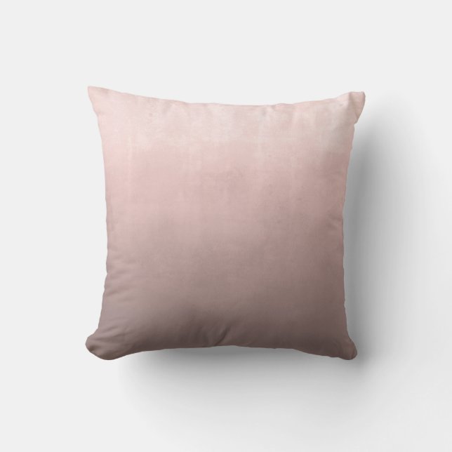 Rose Gold Rustic Abstract ombre Throw Pillow (Front)