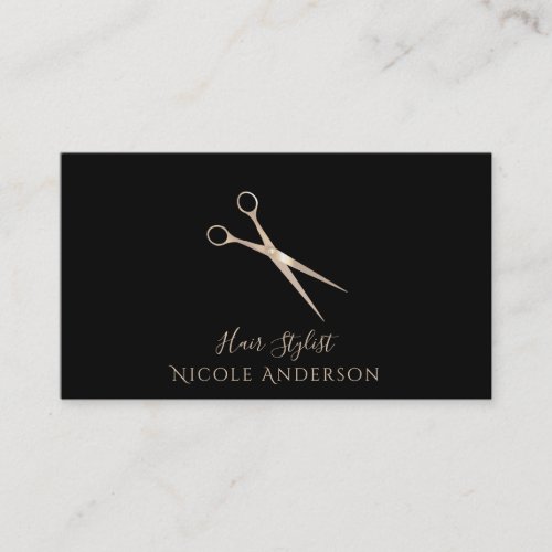 Rose Gold Salon Hair Stylist Scissors Any Color Business Card