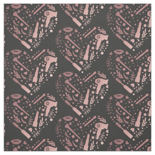 Rose Gold Salon Heart Logo Hair Stylist Fabric