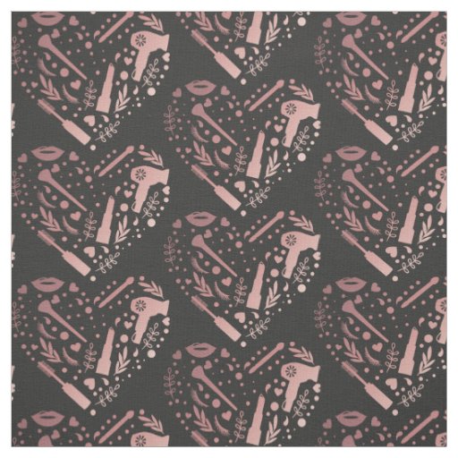 Rose Gold Salon Heart Logo Hair Stylist Fabric