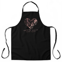 Rose Gold Salon Heart Stylist Personalized Name Apron Rose Gold Salon Heart Stylist Personalized Name Apron