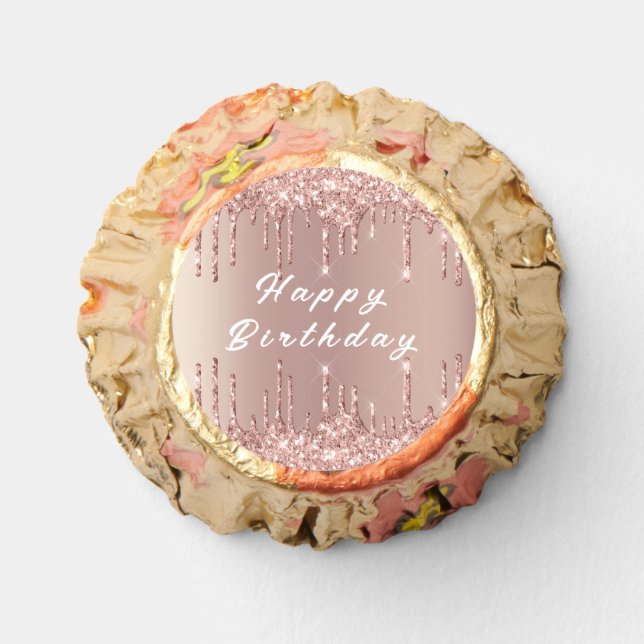 Rose Gold Saprkly Glitter Your Birthday Reese's Peanut Butter Cups (Front)