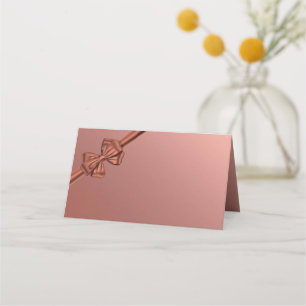 Rose Gold Satin Bow – Place Card
