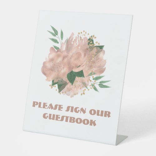 Rose Gold Satin Sign Our Wedding Guest Book