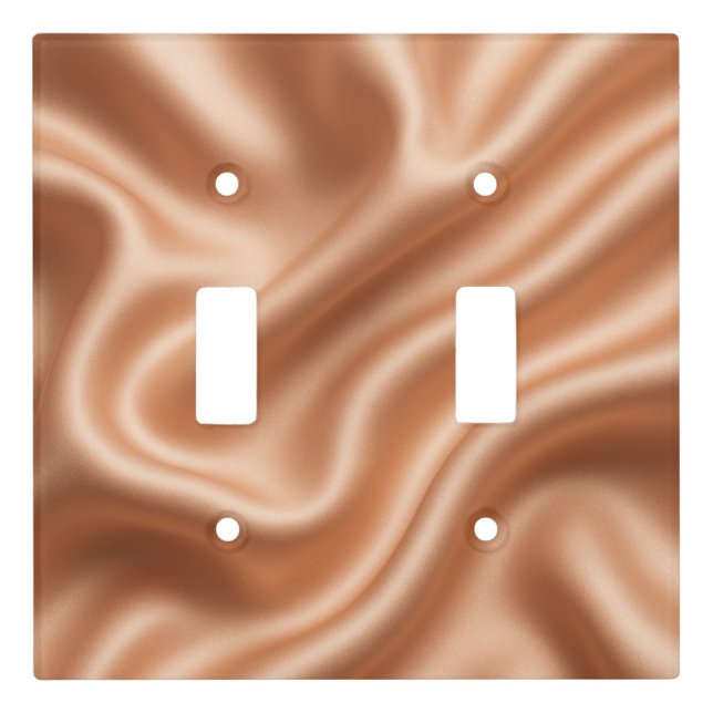 Rose Gold Satin Silk Abstract Luxury Pattern Light Switch Cover (Front)