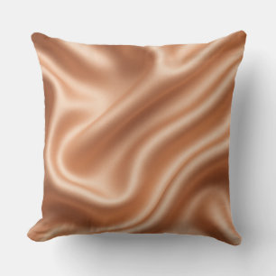 Rose Gold Satin Silk Abstract Luxury Pattern Throw Pillow