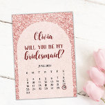 Rose Gold Save The Date Bridesmaid Proposal Card<br><div class="desc">Elegant rose gold save the date bridesmaid proposal card. Text will you be my bridesmaid? can be changed to text to maid of honor,  matron of honor,  flower girl etc.. You can give this will you be my bridesmaid card also part of bridesmaid proposal gift.</div>