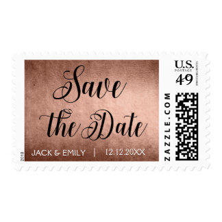Rose Gold Save the Date Postage Stamp