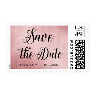 Rose Gold Save the Date Postage Stamp