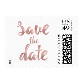 Rose gold save the date stamps- small postage