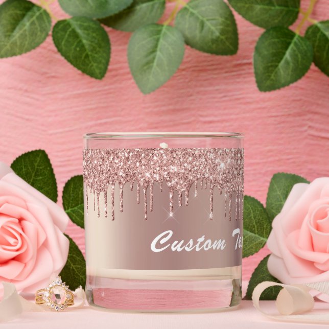 Rose Gold Scented Candle with Custom Text Name (Wedding)
