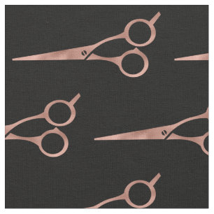Rose Gold Scissors Hair Stylist Salon Fabric