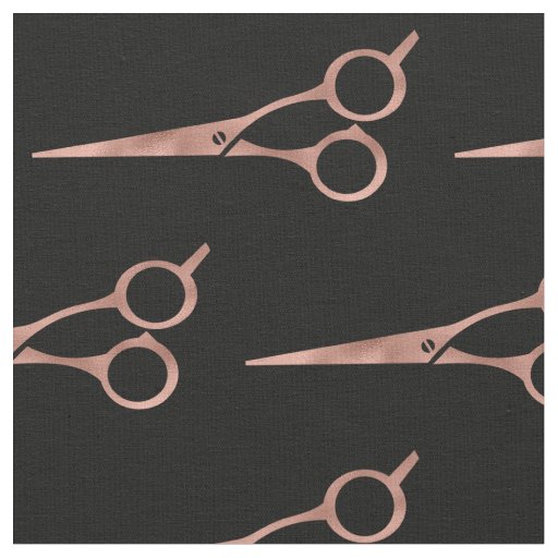 Rose Gold Scissors Hair Stylist  Salon Fabric