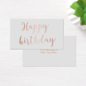 Rose Gold Script "Happy Birthday" Classy Grey (Desk)