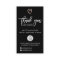 Rose gold script heart black logo order thank you