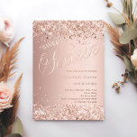Rose gold script modern Sweet 16 Foil Invitation<br><div class="desc">A modern Sweet 16 invitation. Rose gold gradient background and the word Sixteen written with large foil letters. Decorated with confetti. Personalize and add a name and party details.</div>