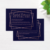 Rose gold script navy blue eyelash aftercare (Desk)