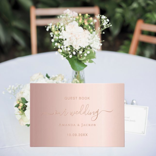 Rose gold script wedding  foil guest book  (Creator Uploaded)