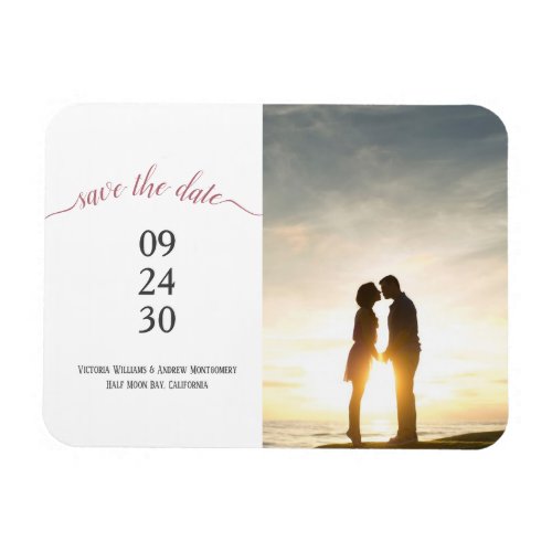 Rose Gold Script Wedding Save Date Photo Magnet