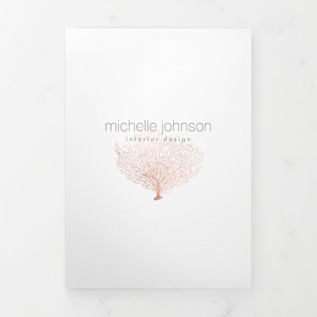 Rose Gold Sea Fan Coral Interior Design Brochure (Cover)