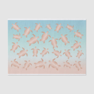 Rose Gold Sea Turtles Beach Style Tissue Paper