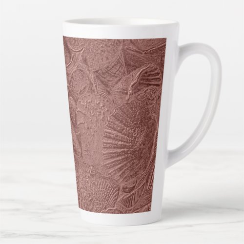 Rose Gold Seashells Ocean Beach Elegant Design Latte Mug